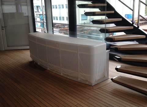 Weathercover für eine Megayacht, Dekker Segelmacherei Hamburg, Bild 1 von 10