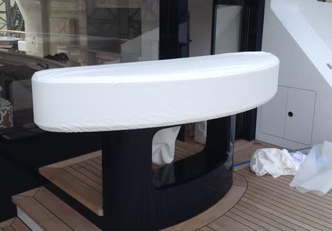 Weathercover für eine Megayacht, Dekker Segelmacherei Hamburg, Bild 2 von 10