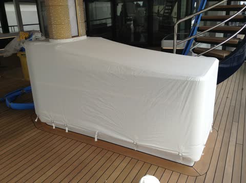 Weathercover für eine Megayacht, Dekker Segelmacherei Hamburg, Bild 6 von 10